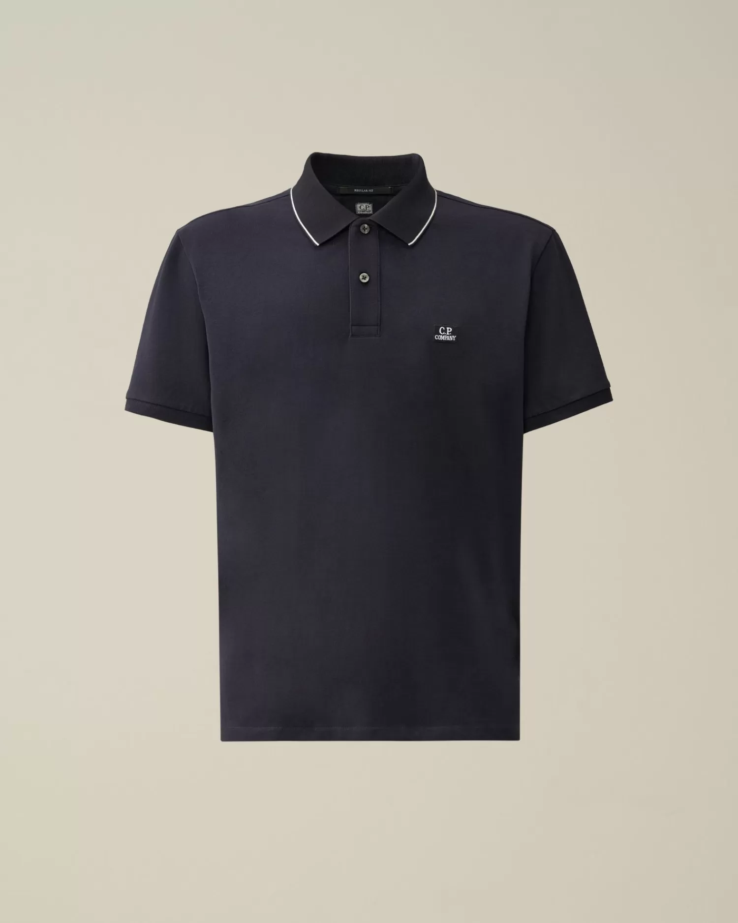 Shop C.P. Company 20/1 Jersey Boxy Polo Shirt Sort