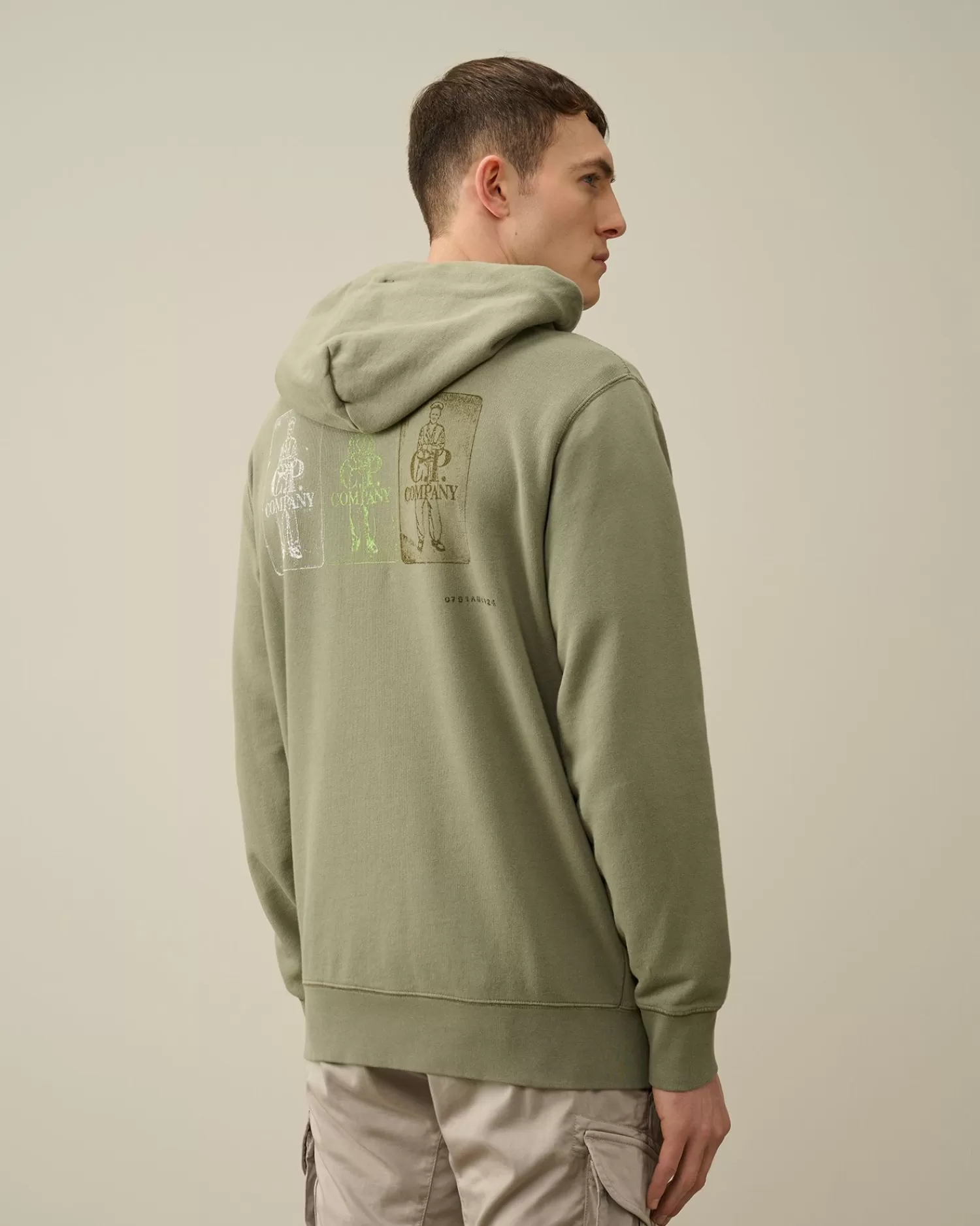 Sale C.P. Company 30/1 Fleece Artisanal Haettetroje Agave Gron