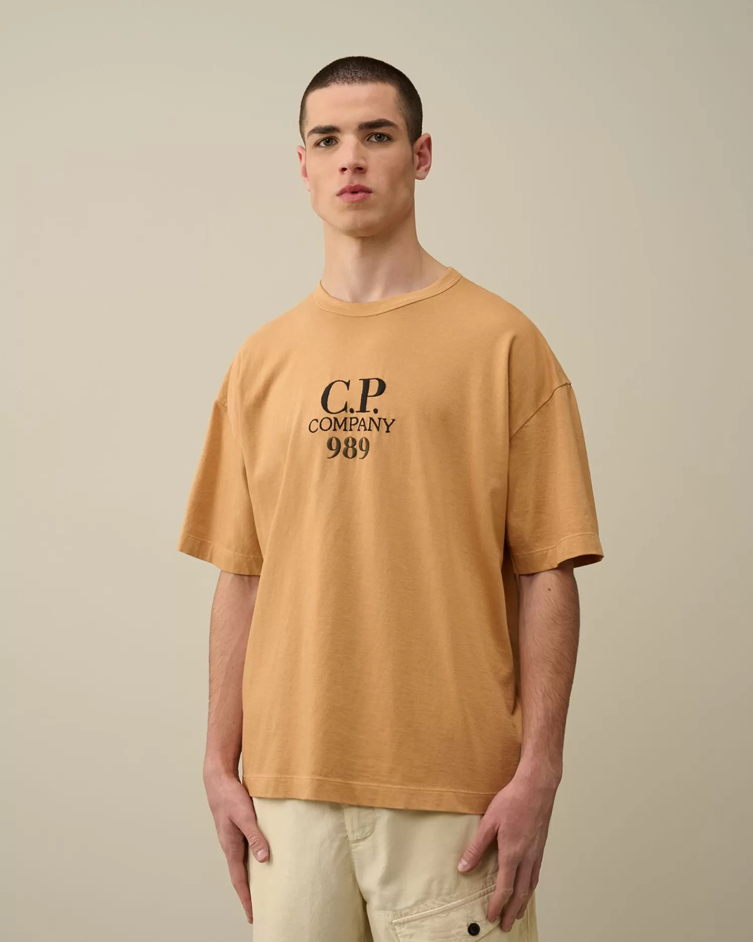 Best C.P. Company 30/1 Jersey Goggle T-Shirt Gra Melange