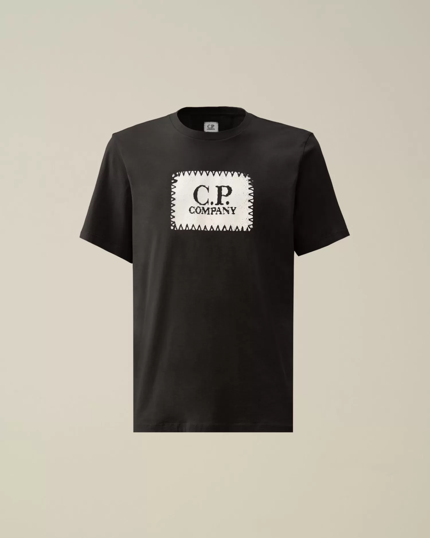 Shop C.P. Company 30/1 Jersey Label Style Logo T-Shirt Gaze Hvid