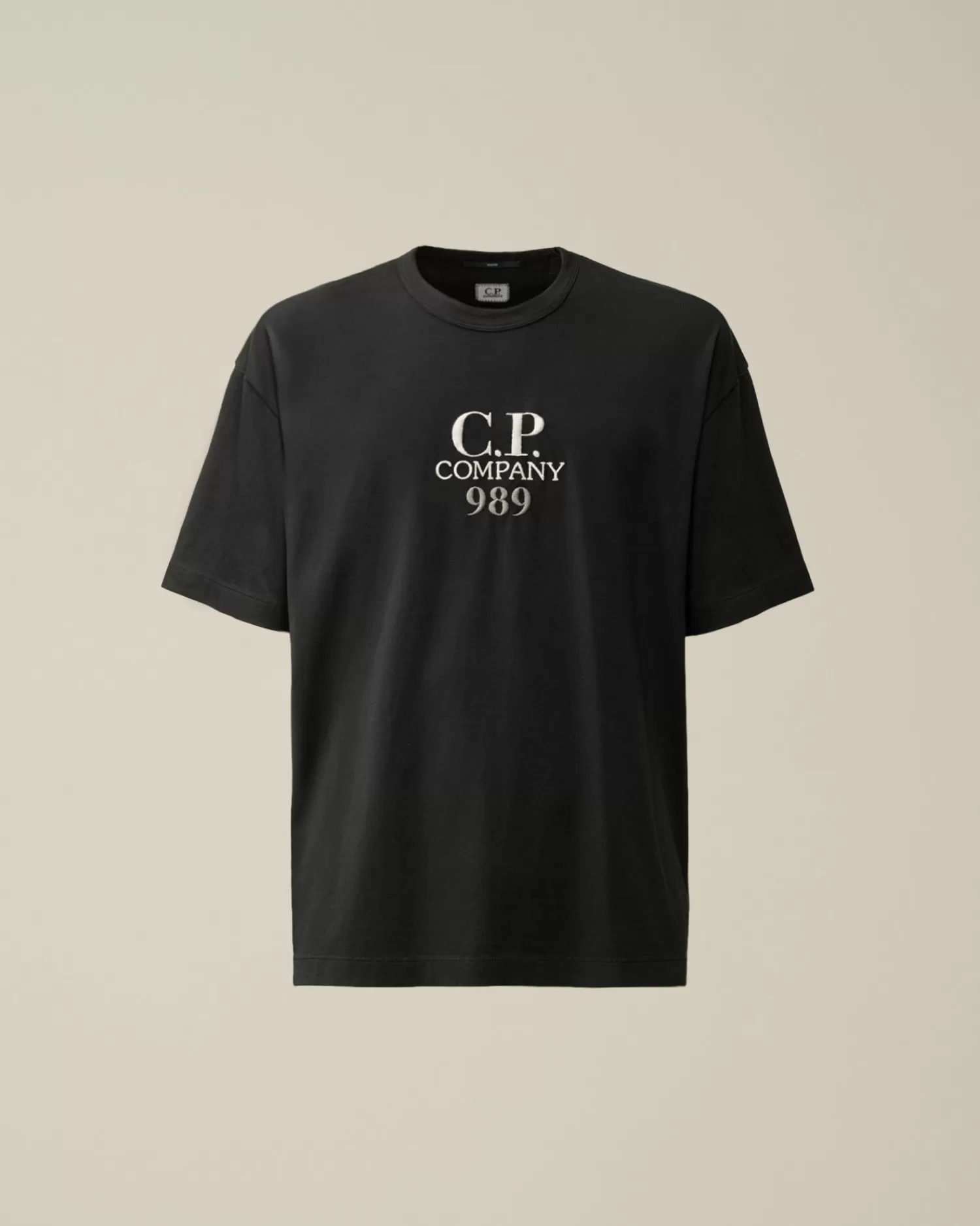 Store C.P. Company 30/1 Jersey Label Style Logo T-Shirt Stjernelys Bla