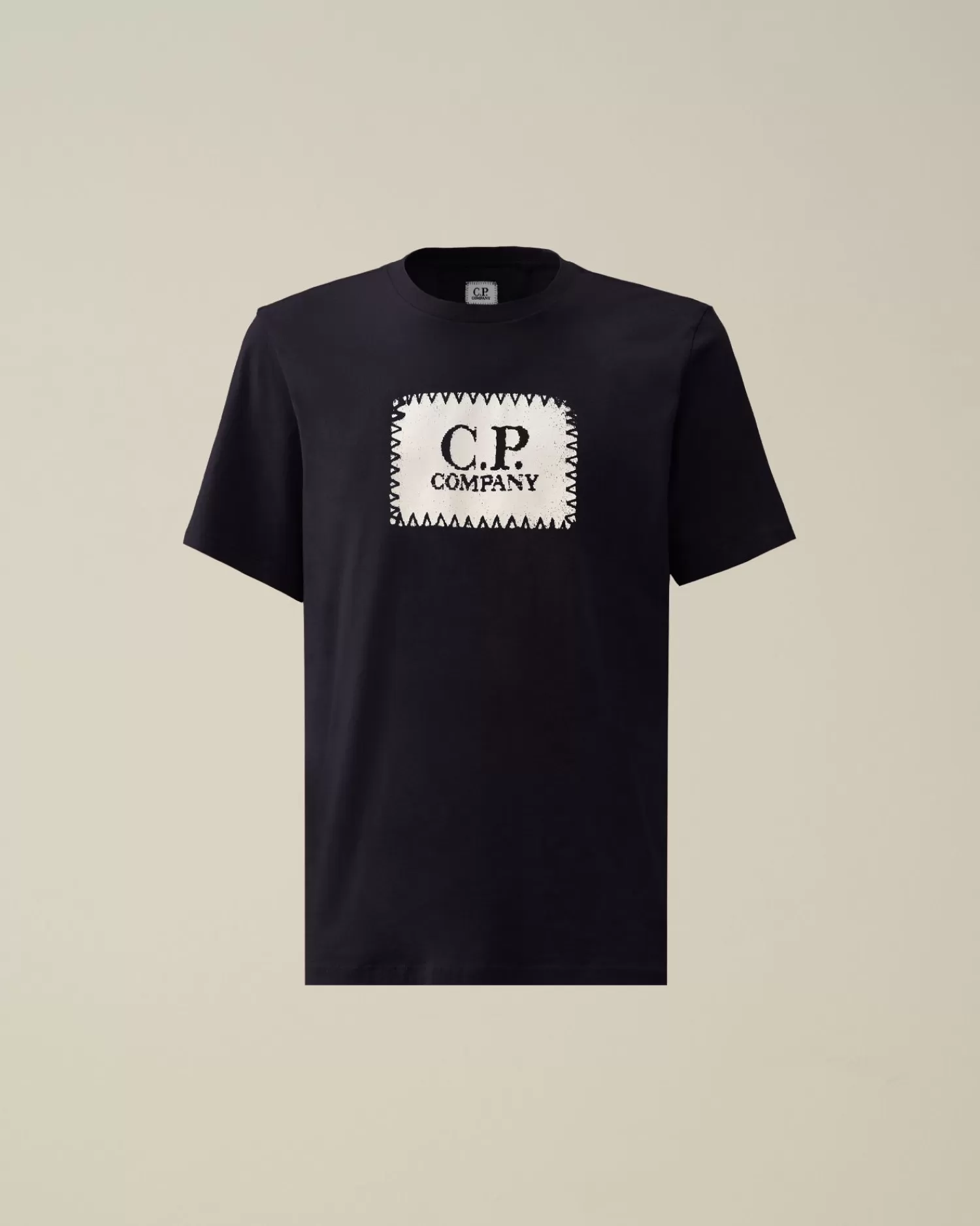 Cheap C.P. Company 30/1 Jersey Label Style Logo T-Shirt Pistacie Shell-Beige