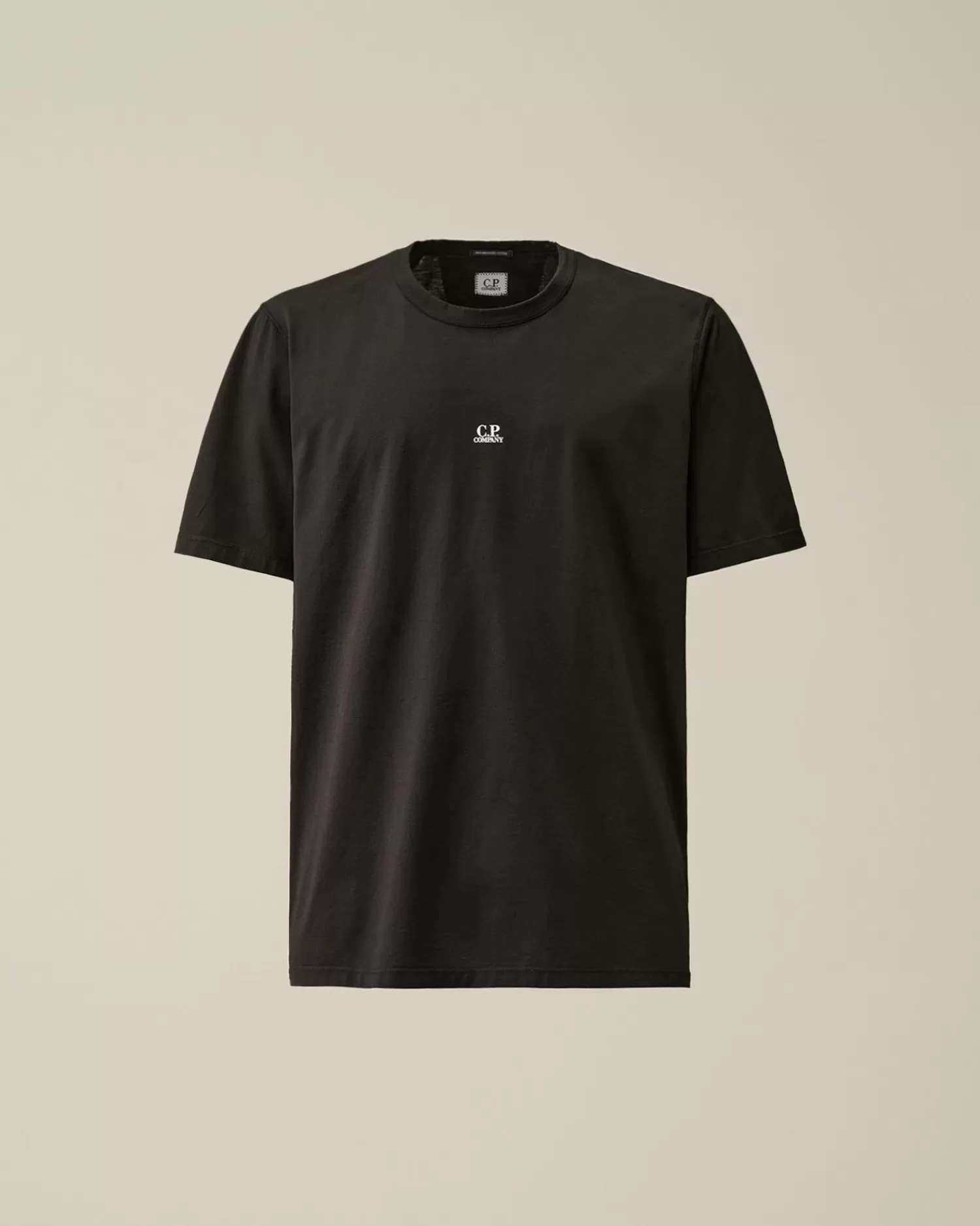 Store C.P. Company 30/1 Jersey Langaermet Logo T-Shirt Stovregn Gra