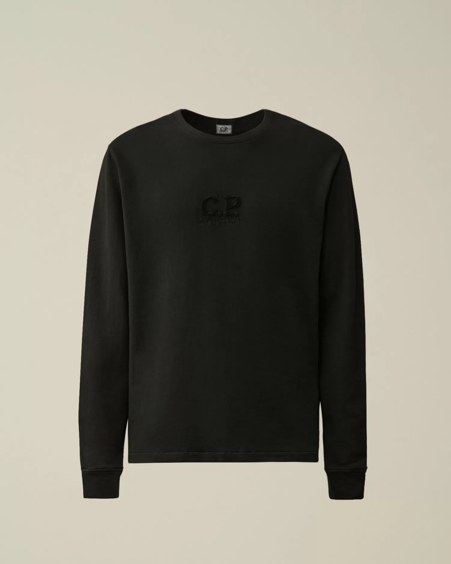 Sale C.P. Company 30/1 Svampe Fleece Kortaermet Sweatshirt Sort