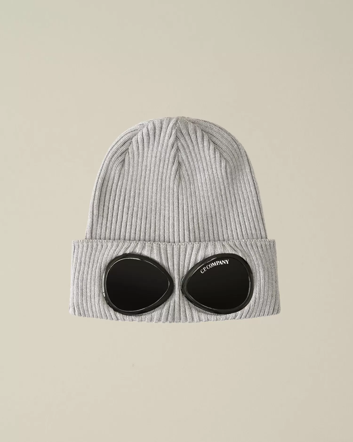 Discount C.P. Company Beanie Af Bomuldsbriller Hvid Paere