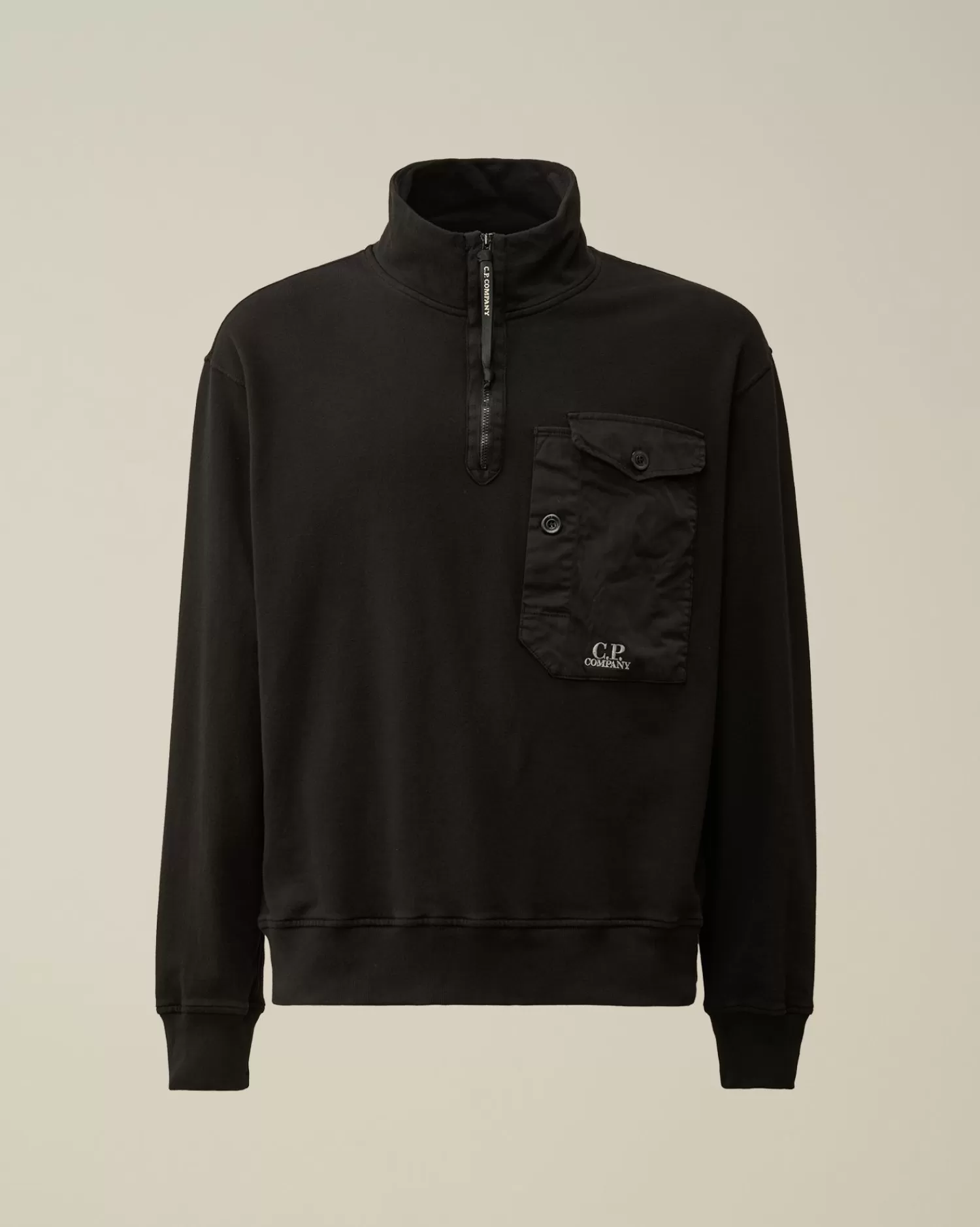 New C.P. Company Blandet Sweatshirt I Bomuldsfleece Sort