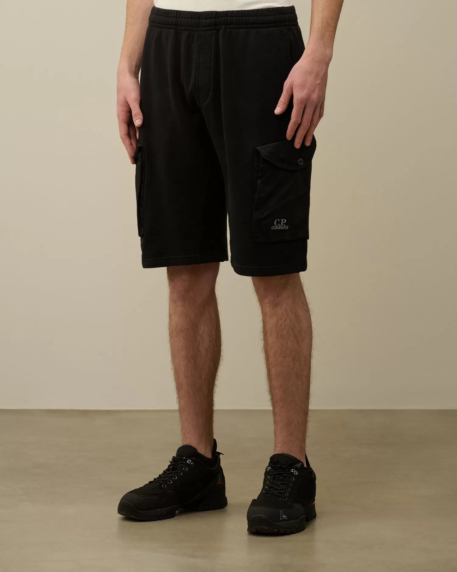 Clearance C.P. Company Bomuld Fleece Mixed Cargo Shorts Ivy Gron