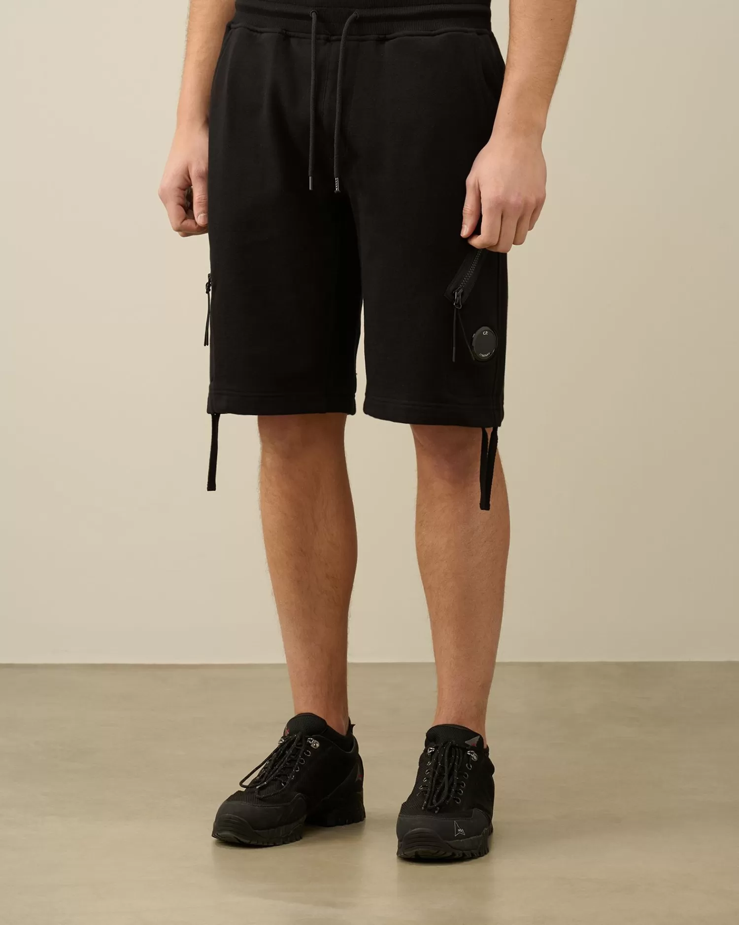 Best C.P. Company Bomuld Fleece Mixed Cargo Shorts Gaze Hvid