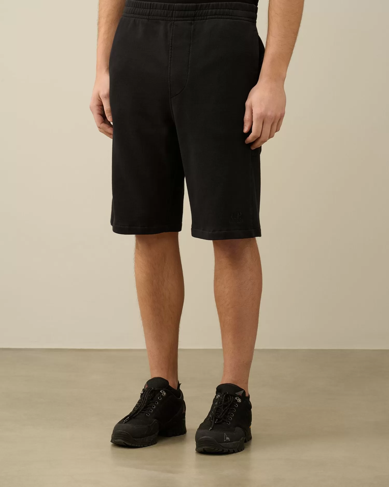 Cheap C.P. Company Cargo Shorts I Bomuld Diagonal Fleece Blaek Bla