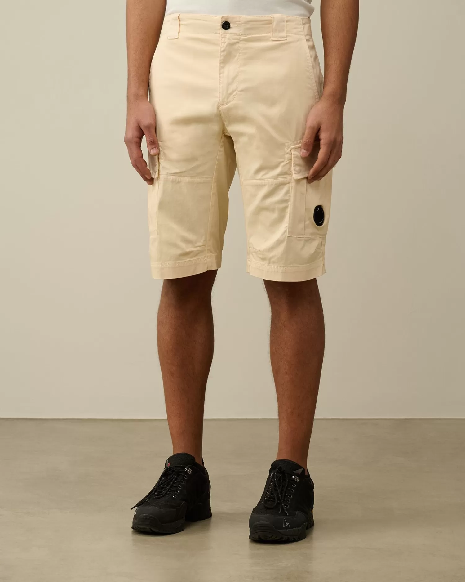 New C.P. Company Cargo Shorts I Bomuld Diagonal Fleece Himmelsk Pink