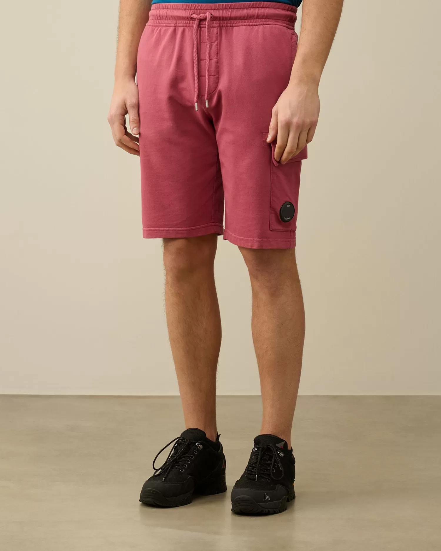 Outlet C.P. Company Diagonal Fleeceshorts I Bomuld Rod Knop