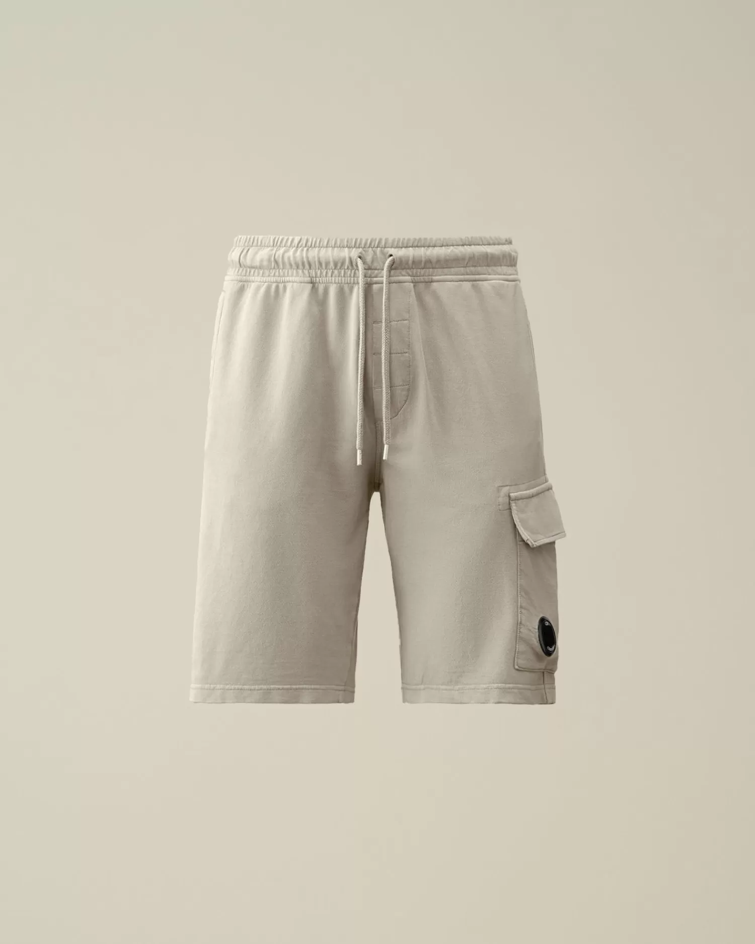 Discount C.P. Company Diagonal Forhojede Fleece-Lommeshorts Med Lynlas Sort