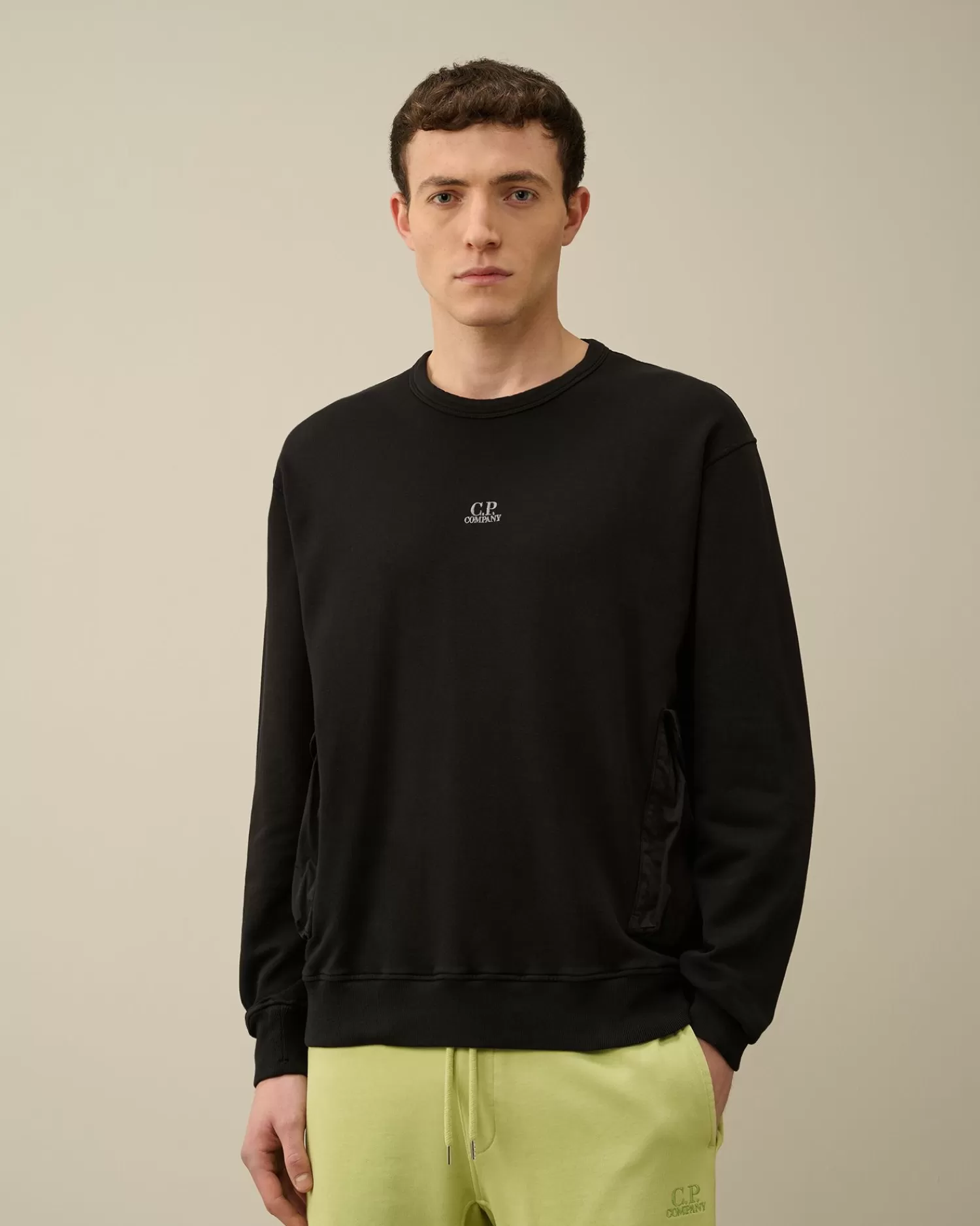 Sale C.P. Company Diagonal Haevet Fleece Sweatshirt Rod Knop