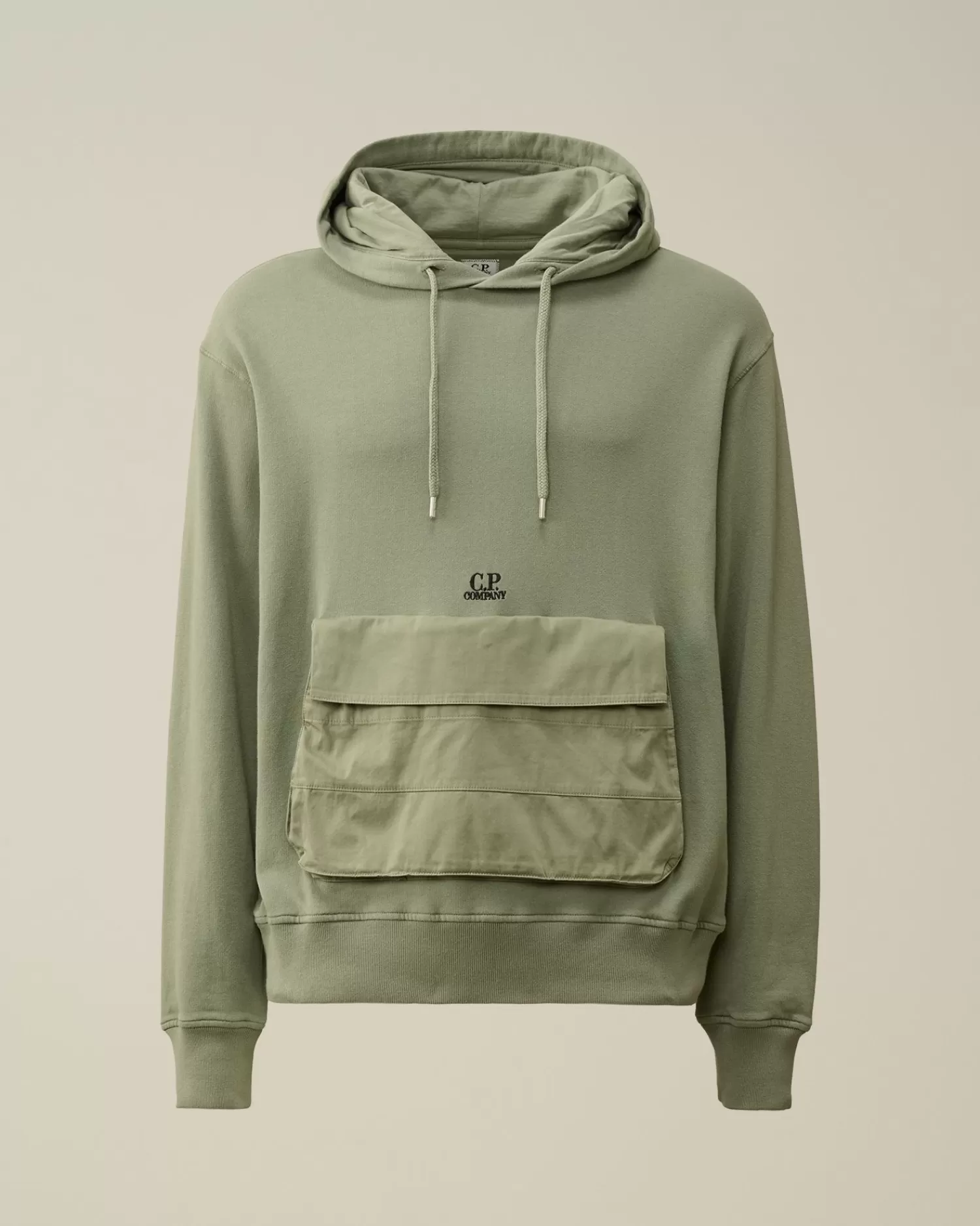 Discount C.P. Company Diagonal Haevet Fleece-Haettetroje Med Lynlas Blaek Bla