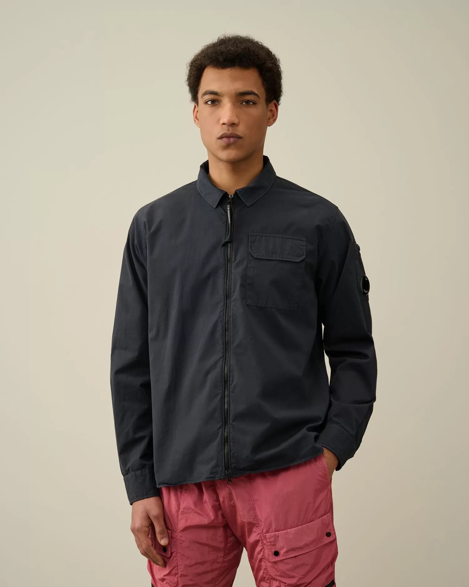 Store C.P. Company Gabardine Pockets Skjorte Gaze Hvid