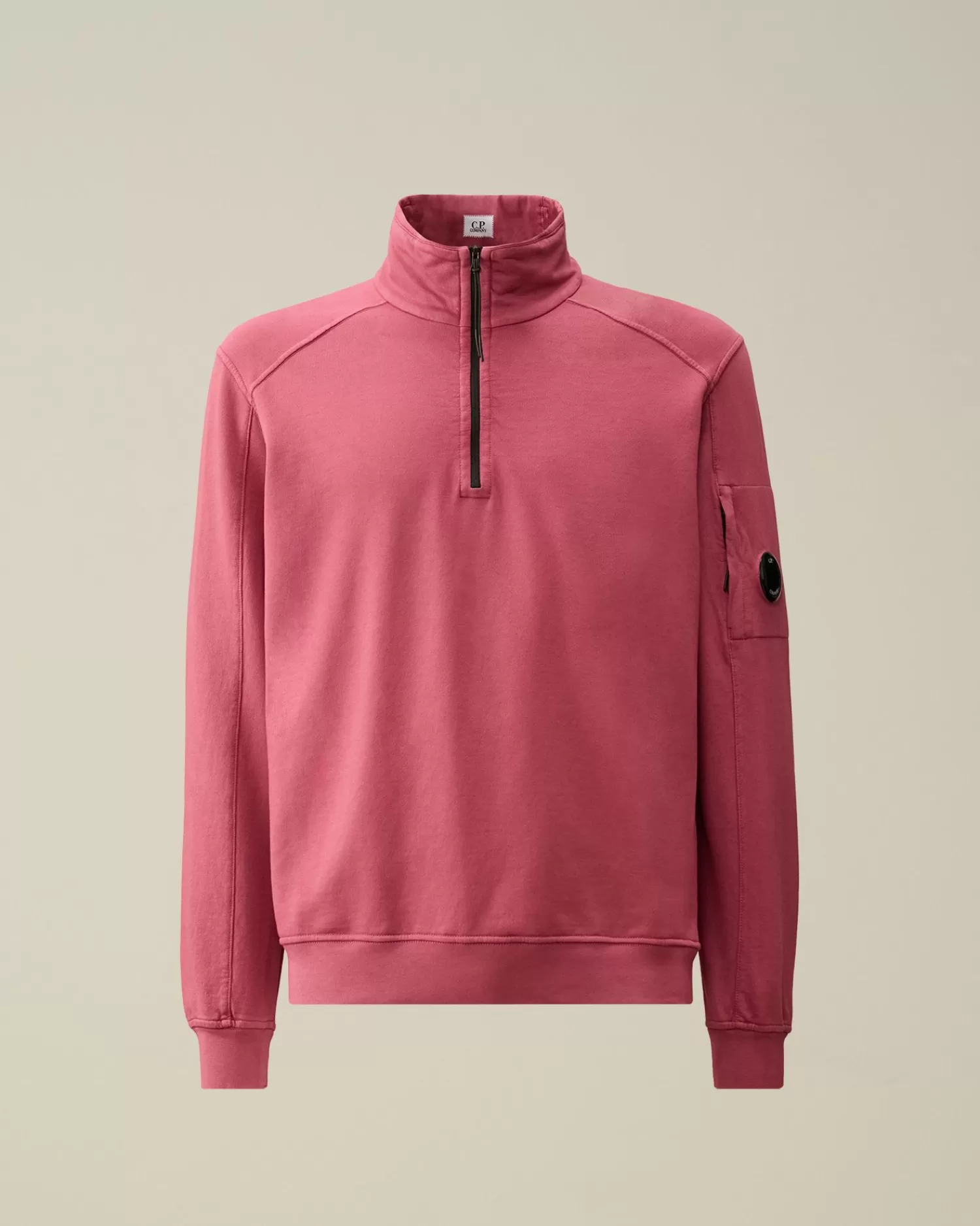 Online C.P. Company Let Fleece Sweatshirt Med Lynlas Rod Knop