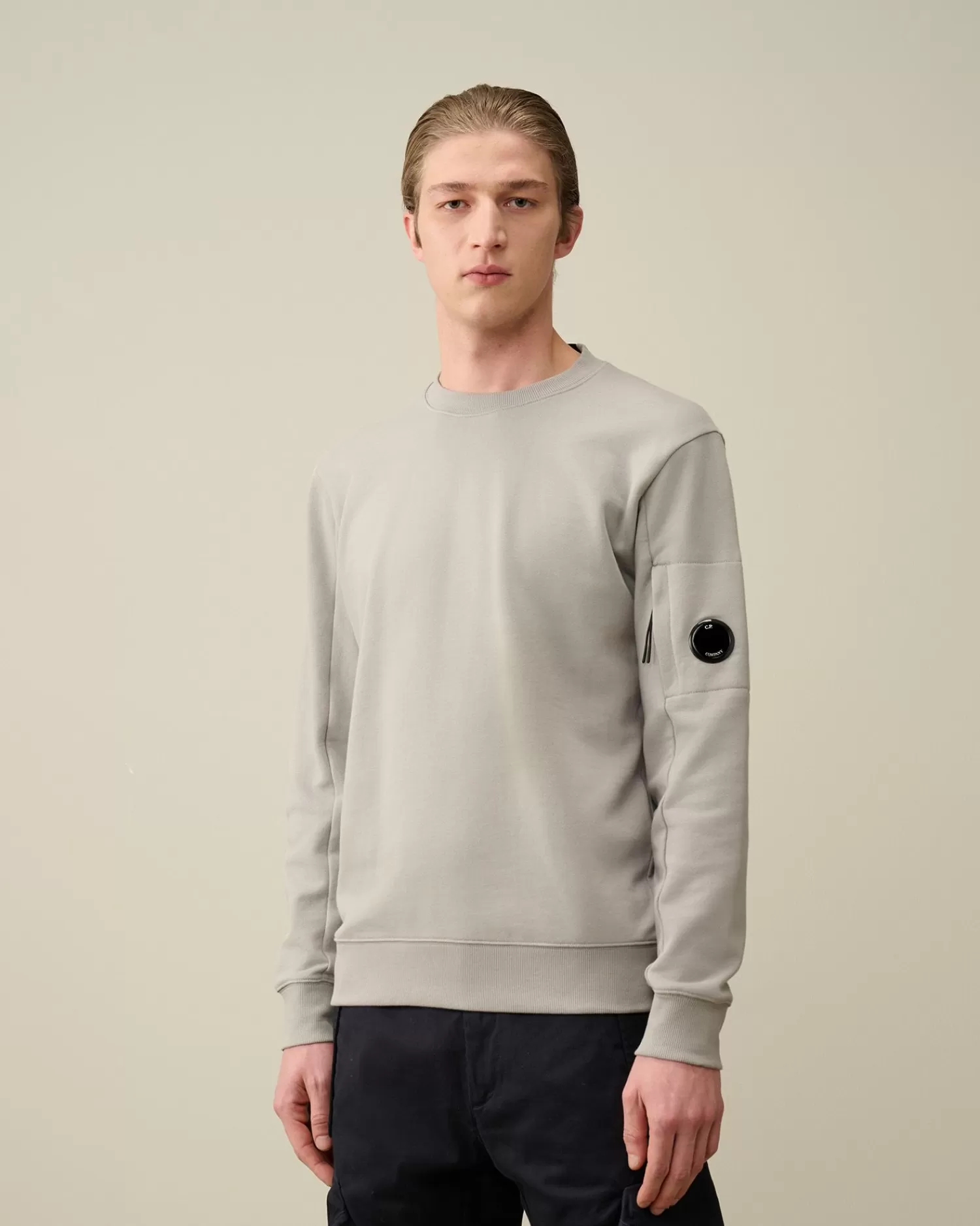 New C.P. Company Let Fleece Sweatshirt Med Lynlas Sort