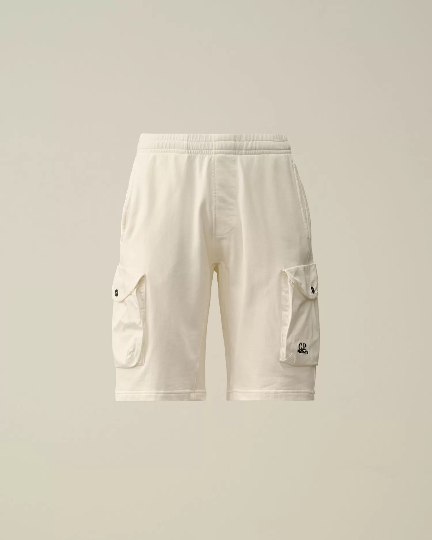 Best Sale C.P. Company Light Fleece Utility Shorts Gaze Hvid