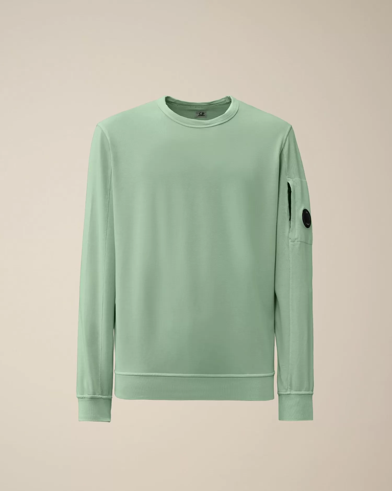 Hot C.P. Company Sweatshirt Med Blandet Bomuldsfleece Med Lynlas Gaze Hvid