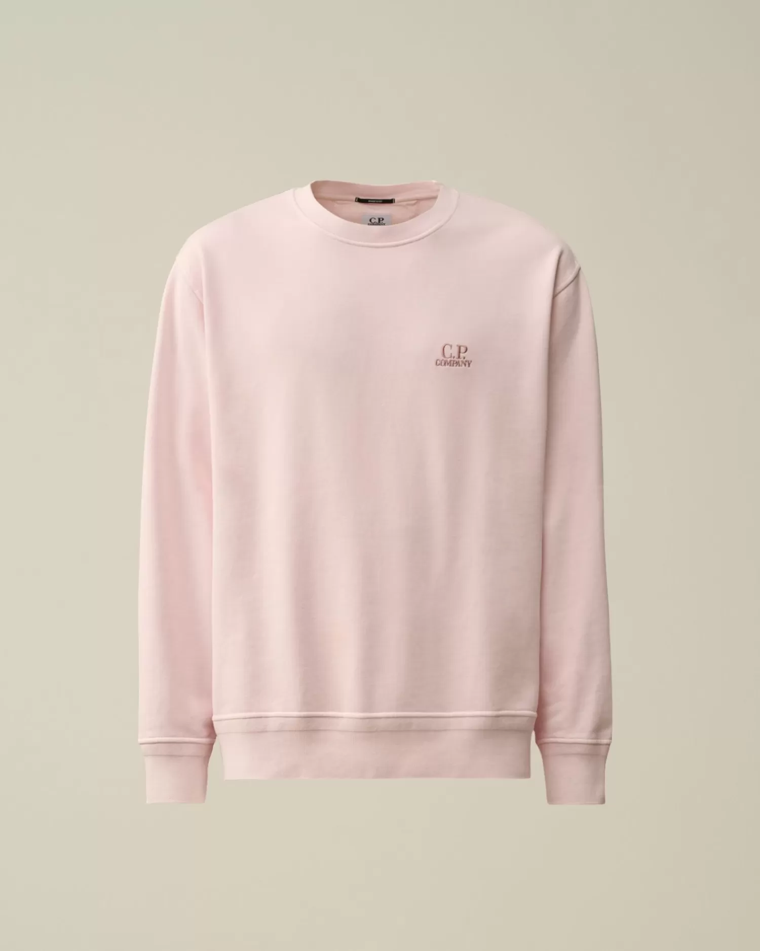 New C.P. Company Sweatshirt Med Diagonal Fleece I Bomuld Himmelsk Pink