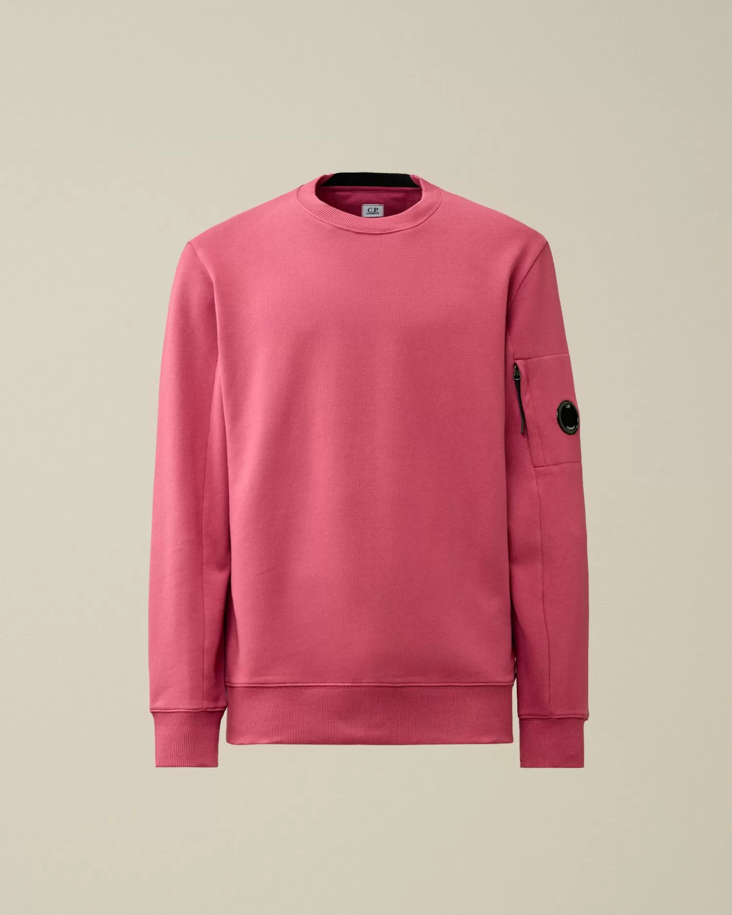 Fashion C.P. Company Sweatshirt Med Diagonal Fleece I Bomuld Rod Knop