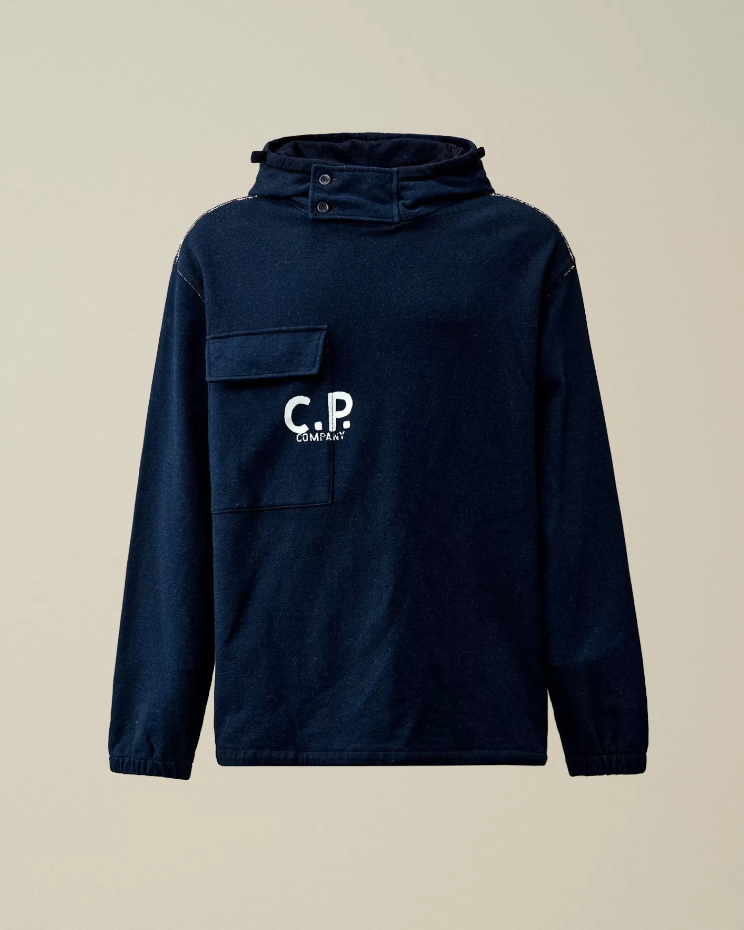 Best Sale C.P. Company Sweatshirt Med Diagonal Fleece I Bomuld Rod Knop