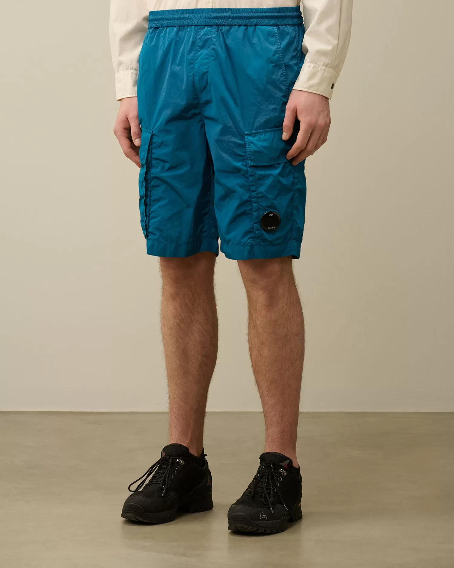 Outlet C.P. Company Twill Stretch Cargo Shorts Total Eclipse-Blue