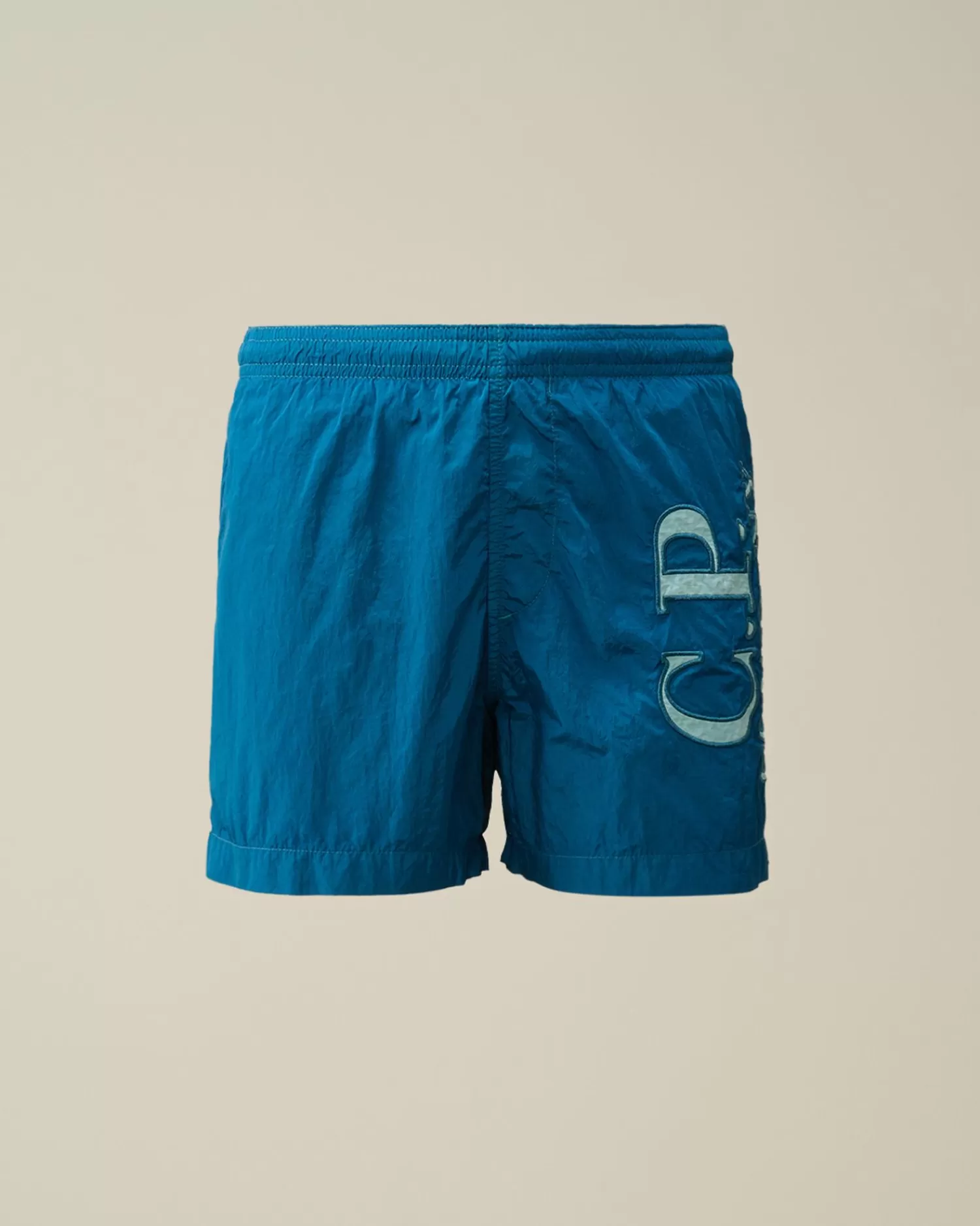 Hot C.P. Company U16 Chrome-R Logo Print Svommeshorts Blaek Bla